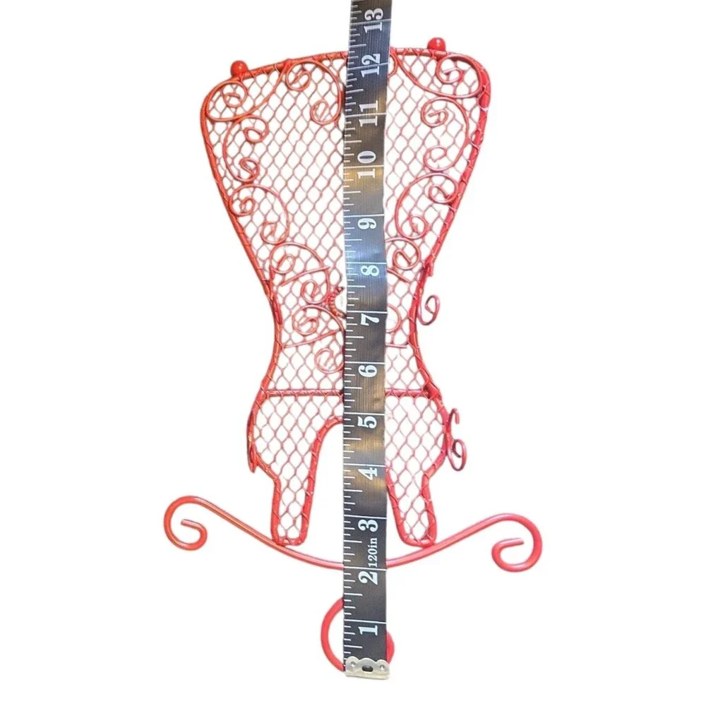 Red Decorative Dress Shaped Jewelry Stand